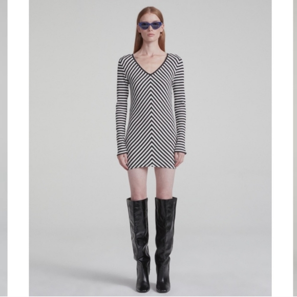 rag & bone striped black white rib knit dress - Picture 9 of 12